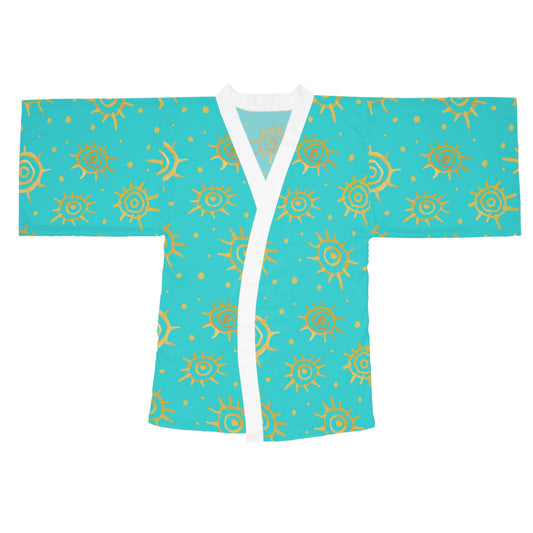 Azure Golden Suns Kimono