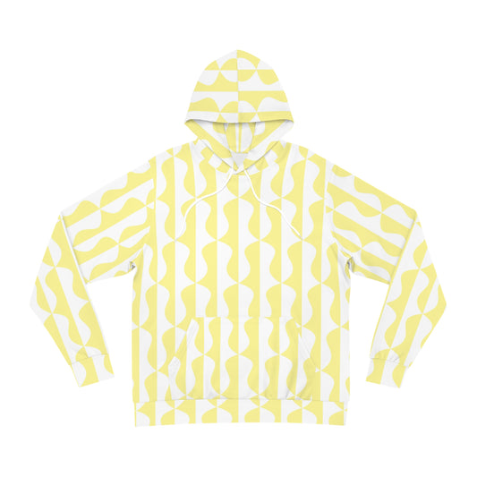 Geometric Fashion Hoodie in Yellow and White