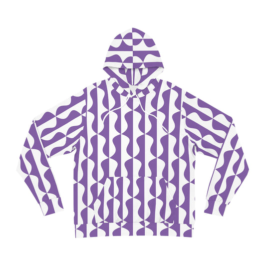 Geometric Fashion Hoodie in Purple and White