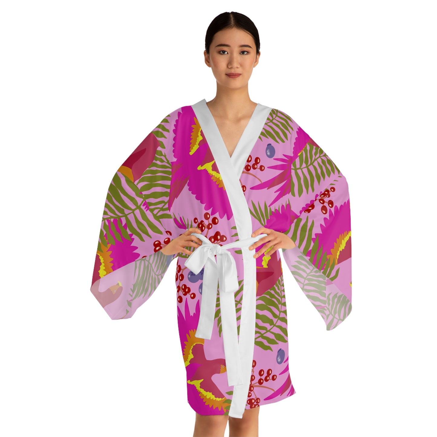 Pink Parrots Kimono