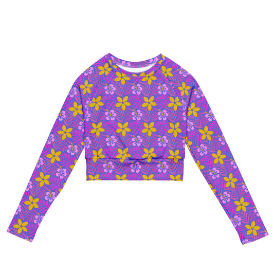 Purple Recycled long-sleeve crop top