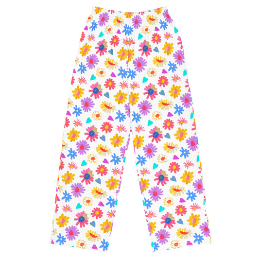 Flowers wide-leg pants